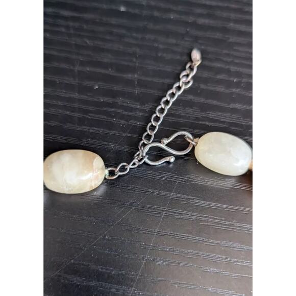 Vtg Polished Yellow Quartz Necklace Sterling Chunky Bead GemStone 18" 105 Grams - Picture 13 of 16